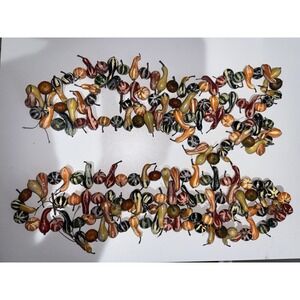2 Fall Mini Gourds Garland Strands Thanksgiving Draping Decor 69" Each F‎